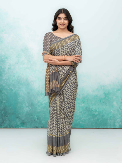 Gray Chiffon Saree