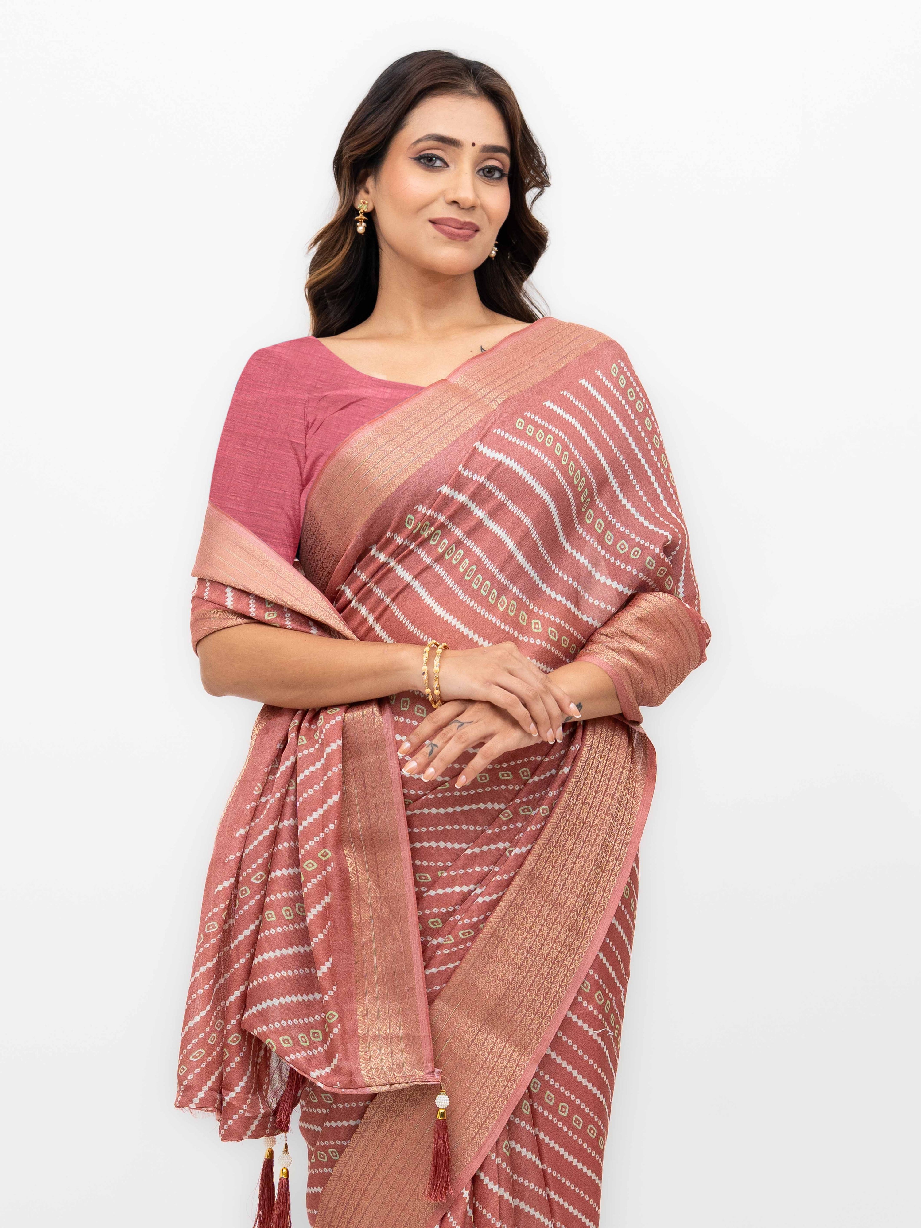 Baby Pink Moss Mellow Saree