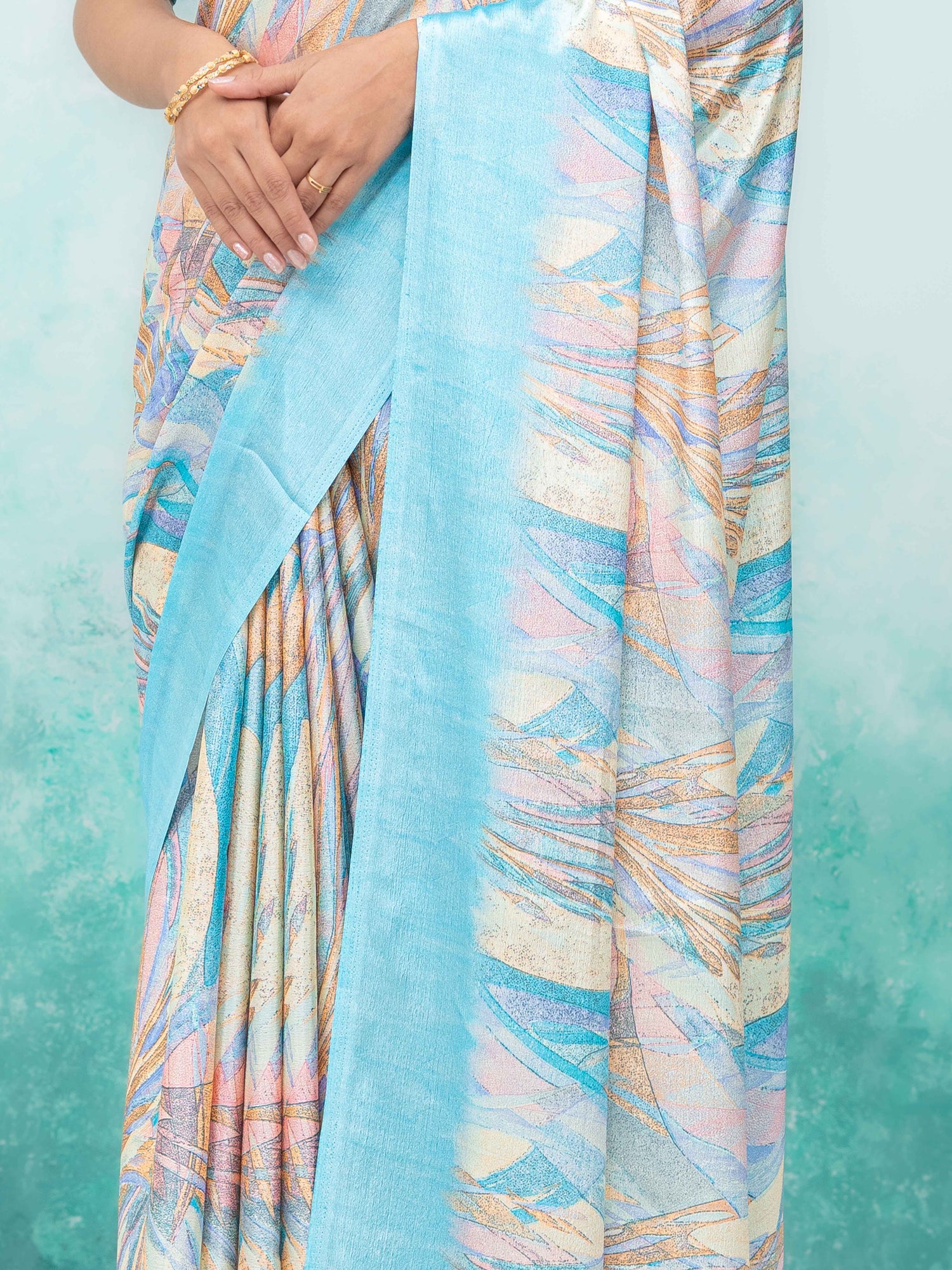 Sky Blue Turkey Silk Saree