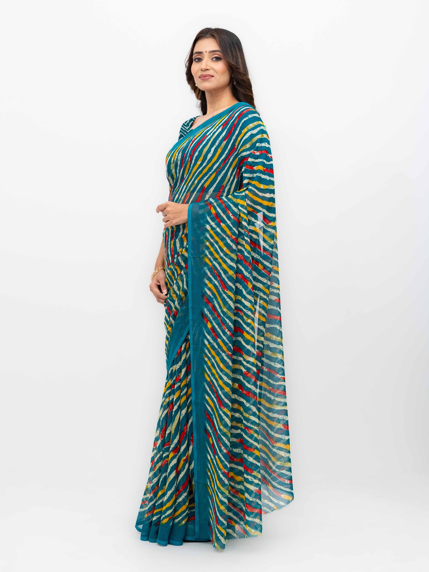 Teal Georgette Saree