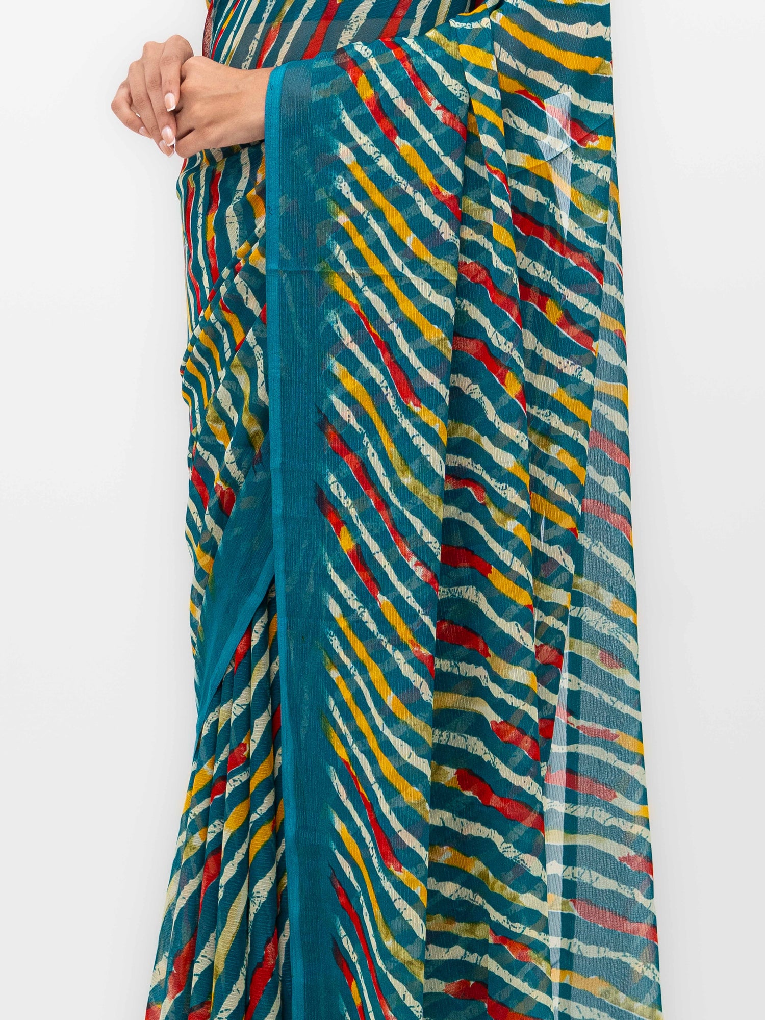 Teal Georgette Saree