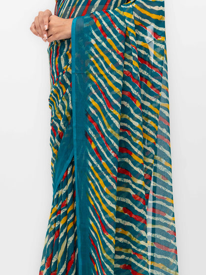 Teal Georgette Saree