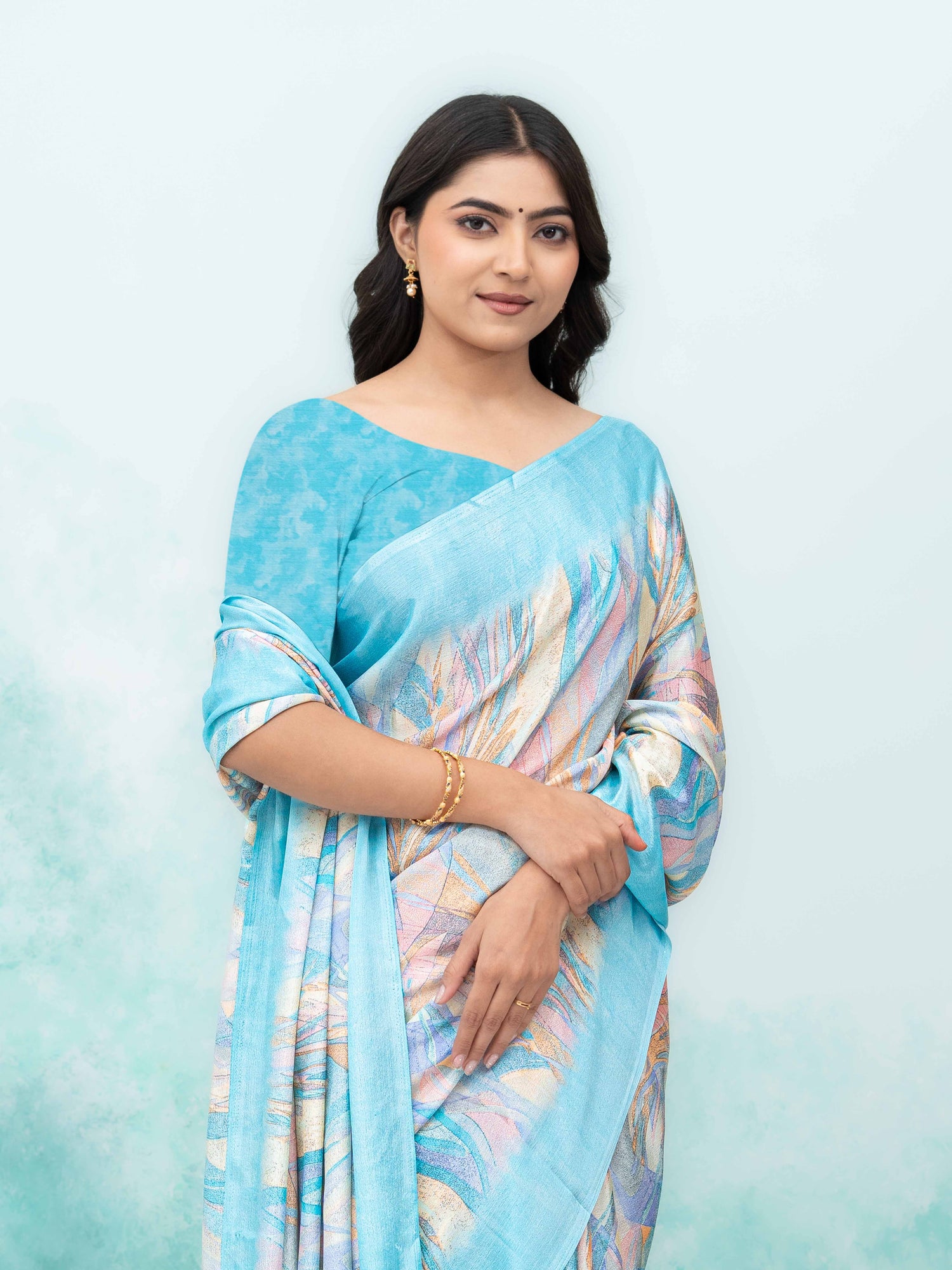 Sky Blue Turkey Silk Saree