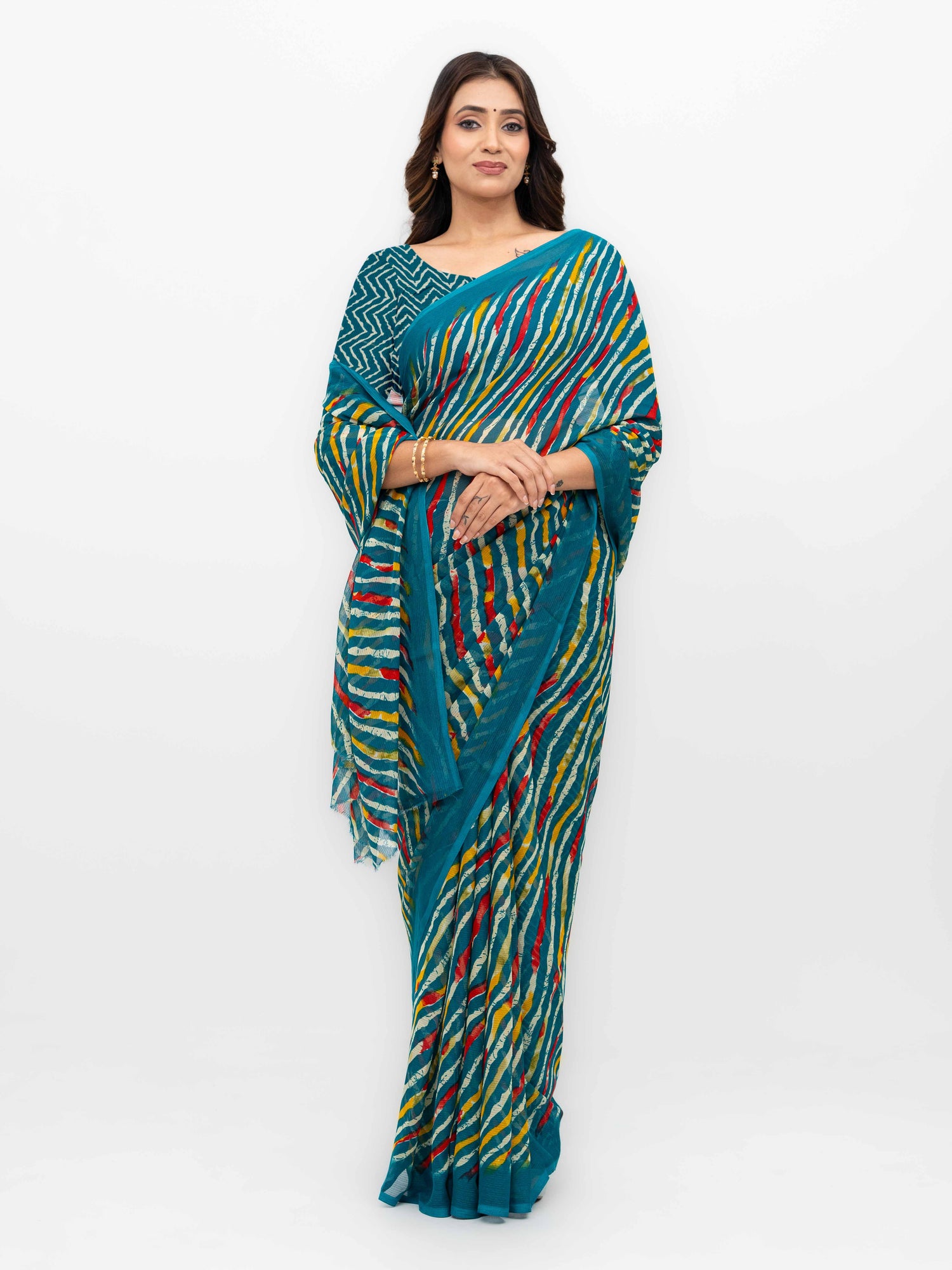 Teal Georgette Saree