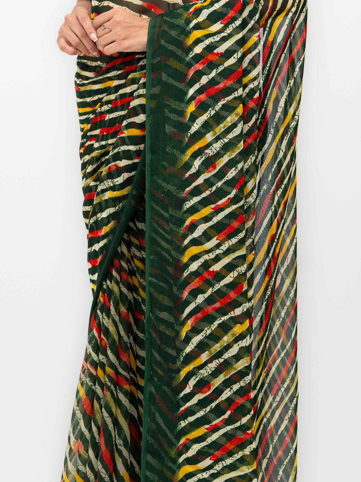 Dark Green Georgette Saree