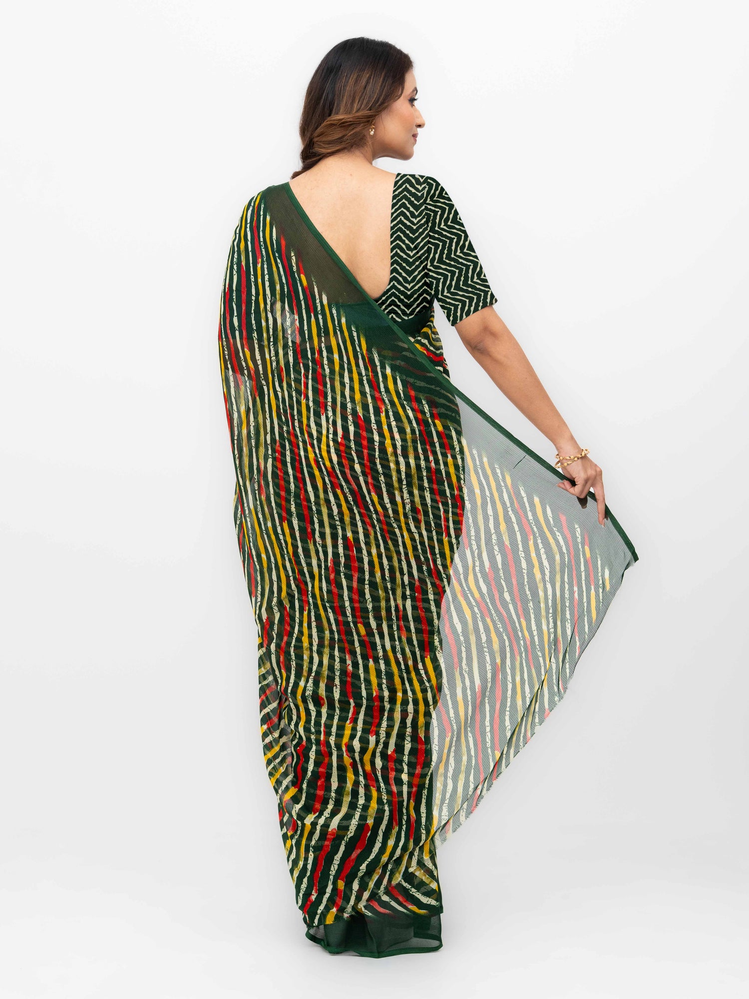 Dark Green Georgette Saree