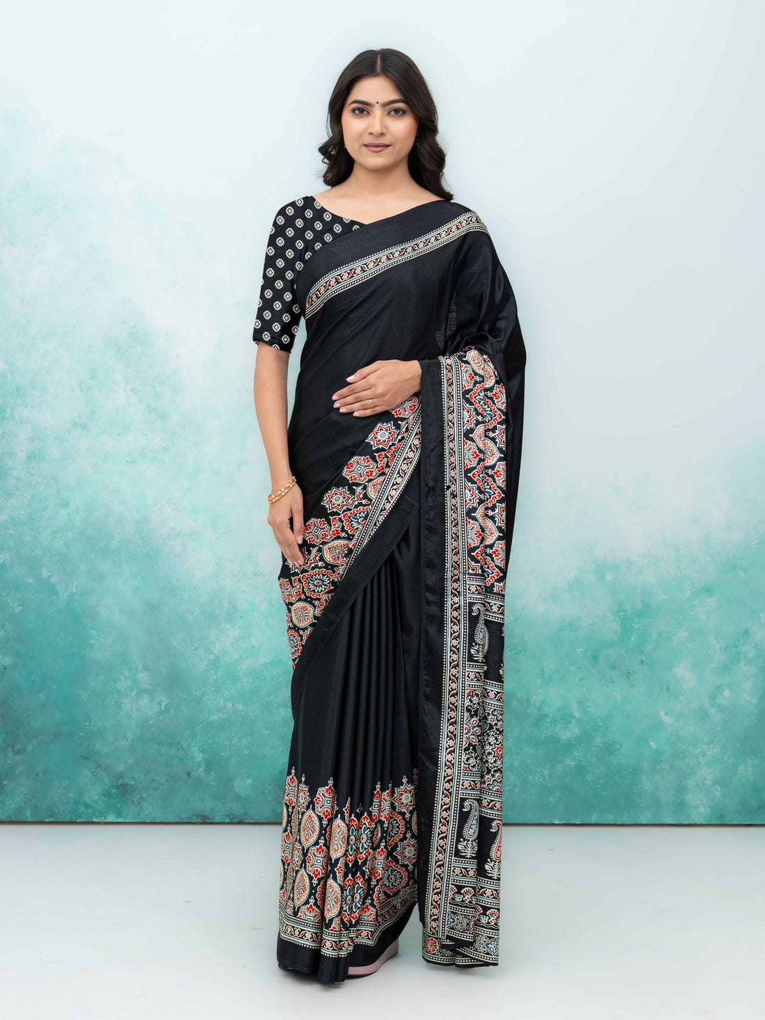 Black Crepe Saree