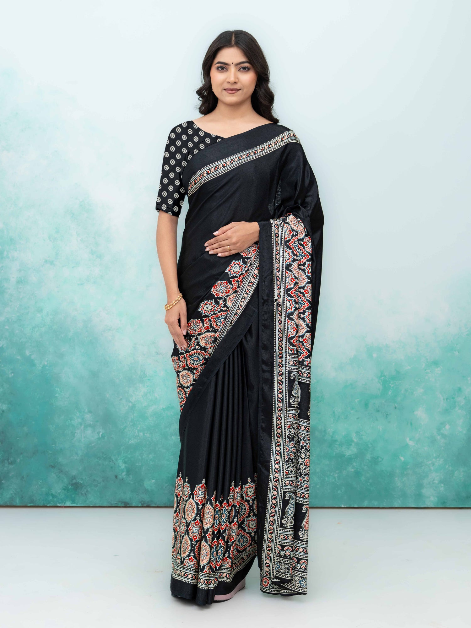 Black Crepe Saree