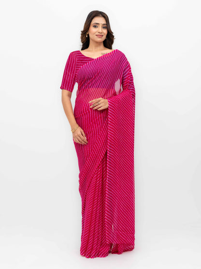 Pink Chiffon Saree