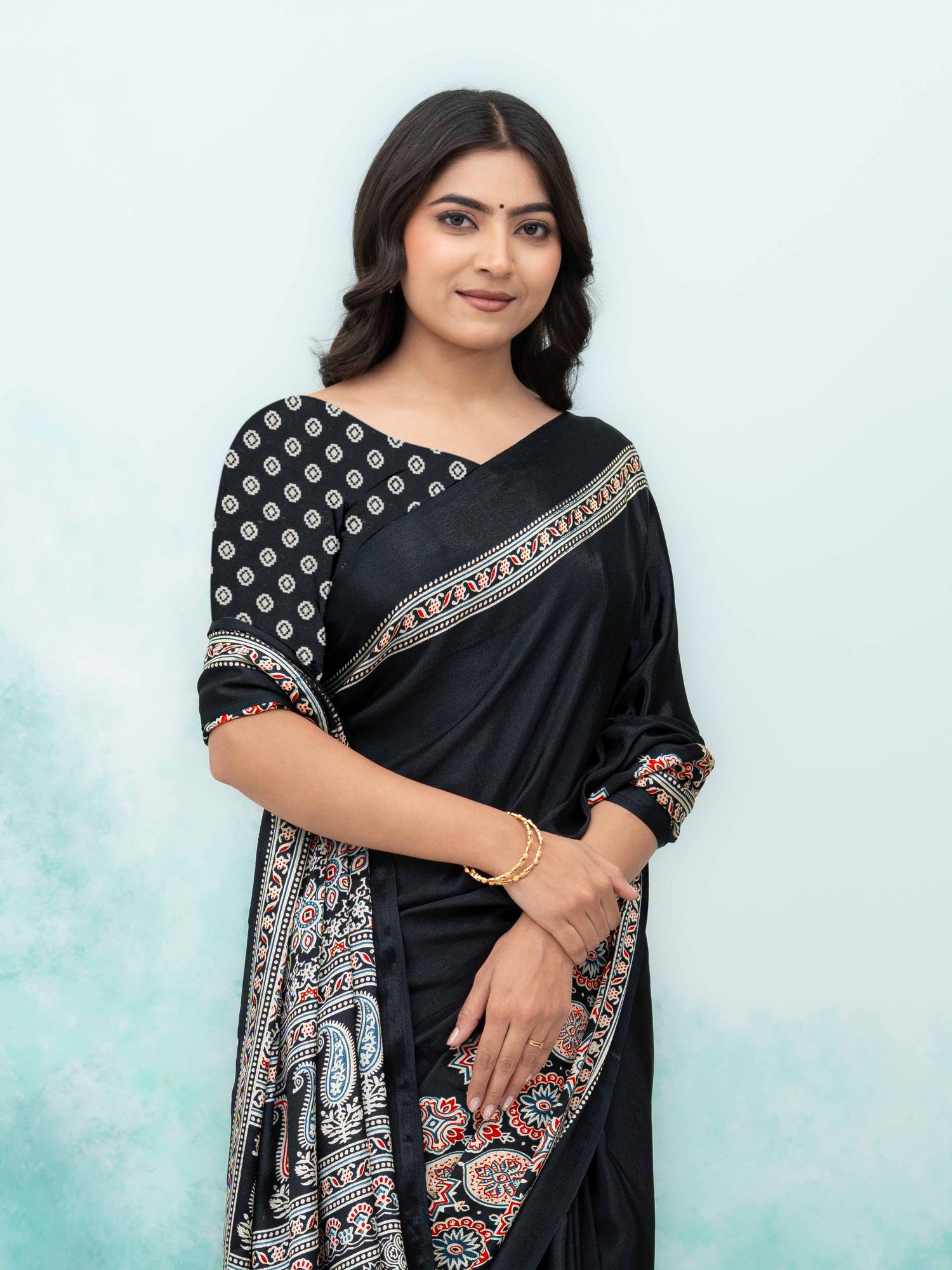 Black Crepe Saree