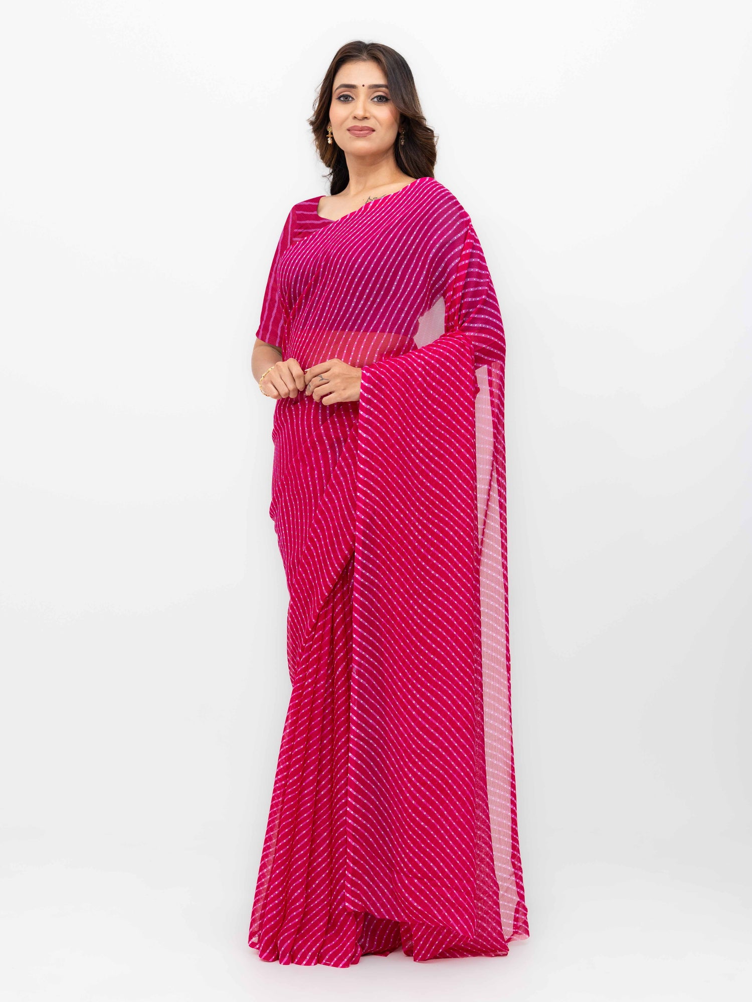 Pink Chiffon Saree