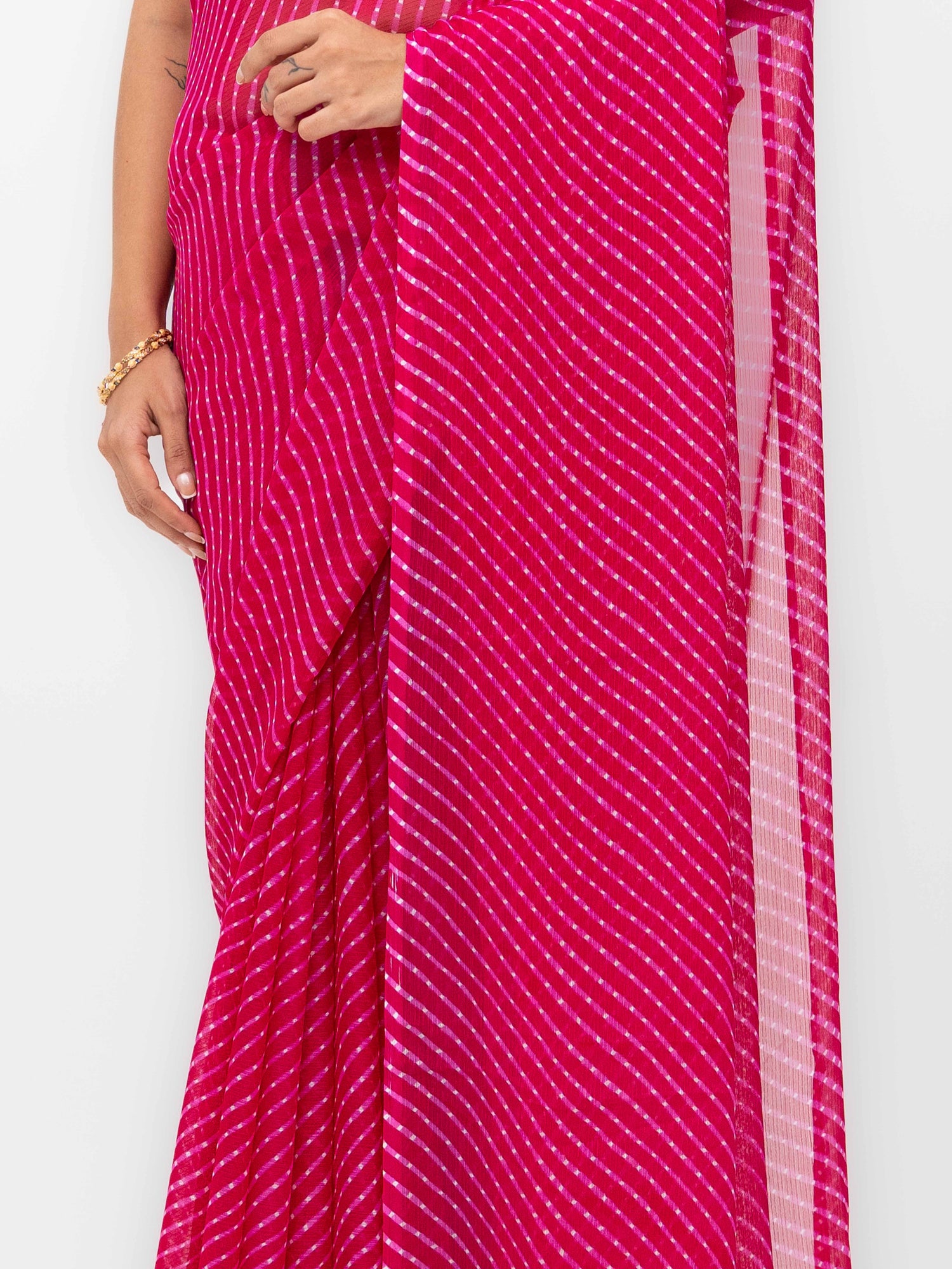 Pink Chiffon Saree