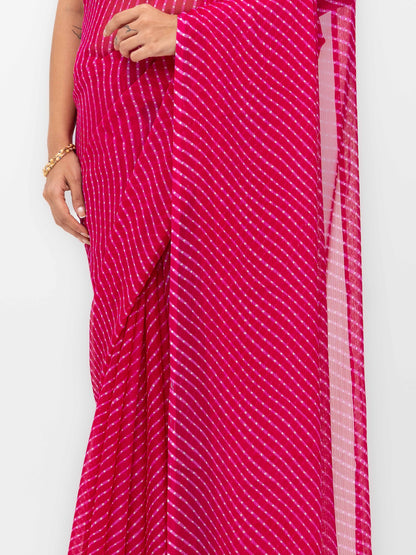 Pink Chiffon Saree