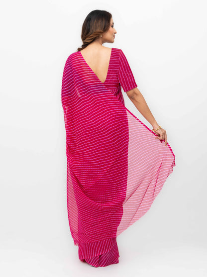 Pink Chiffon Saree