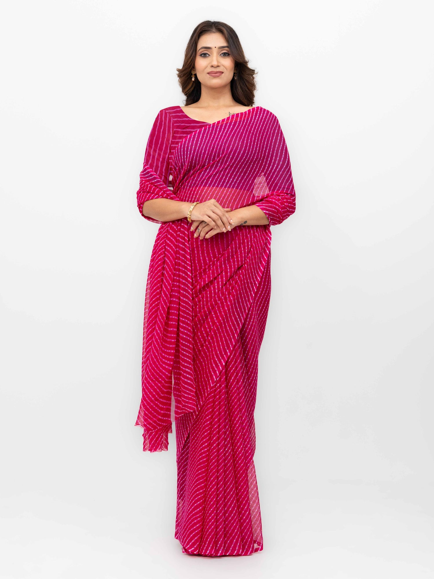 Pink Chiffon Saree