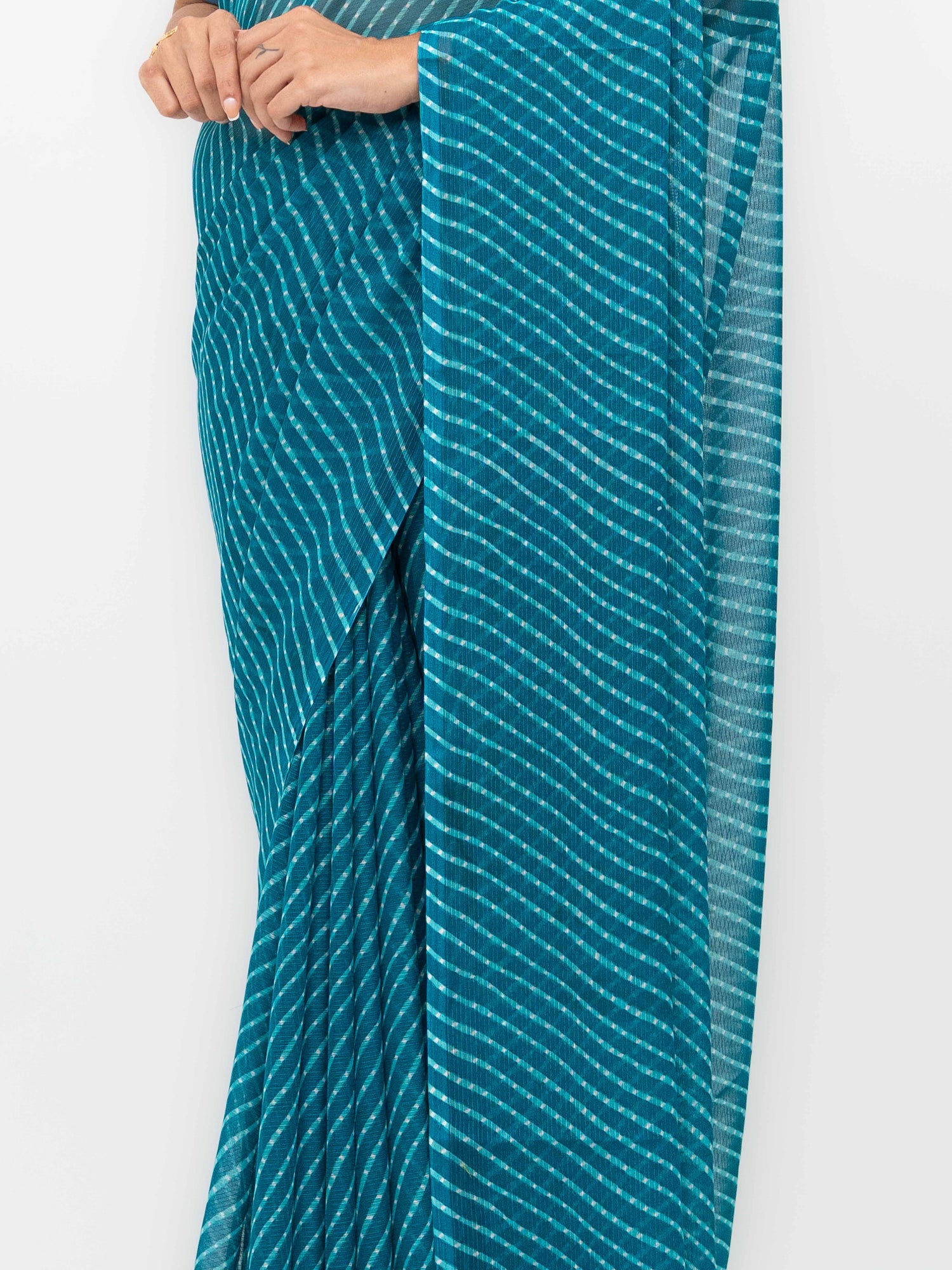 Teal Chiffon Saree