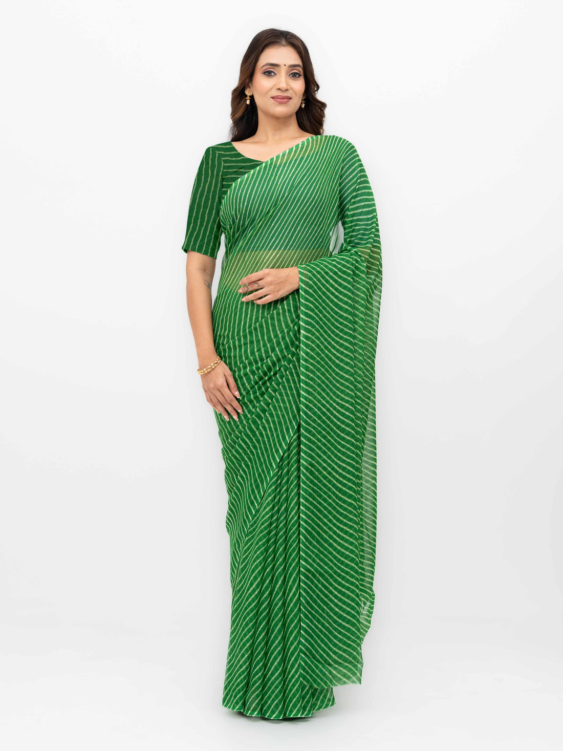 Green Chiffon Saree