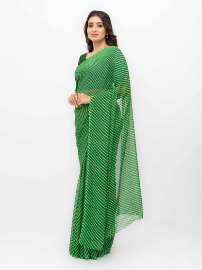 Green Chiffon Saree
