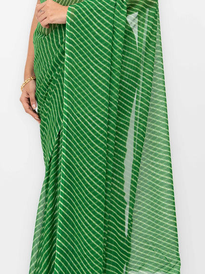 Green Chiffon Saree