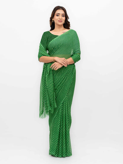 Green Chiffon Saree