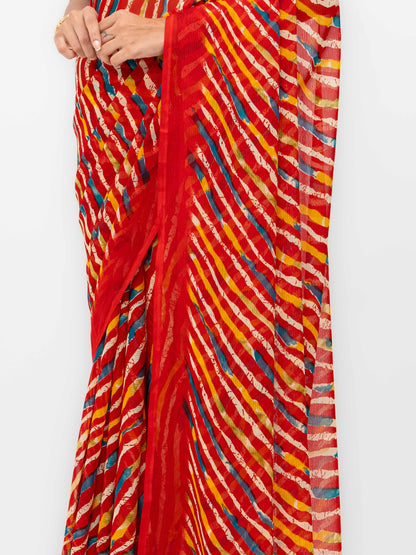 Orange Georgette Saree
