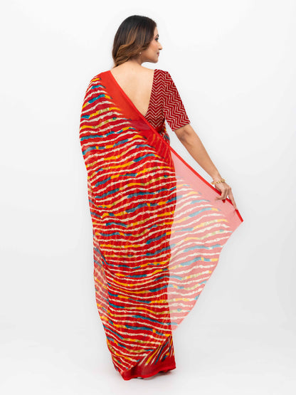 Orange Georgette Saree