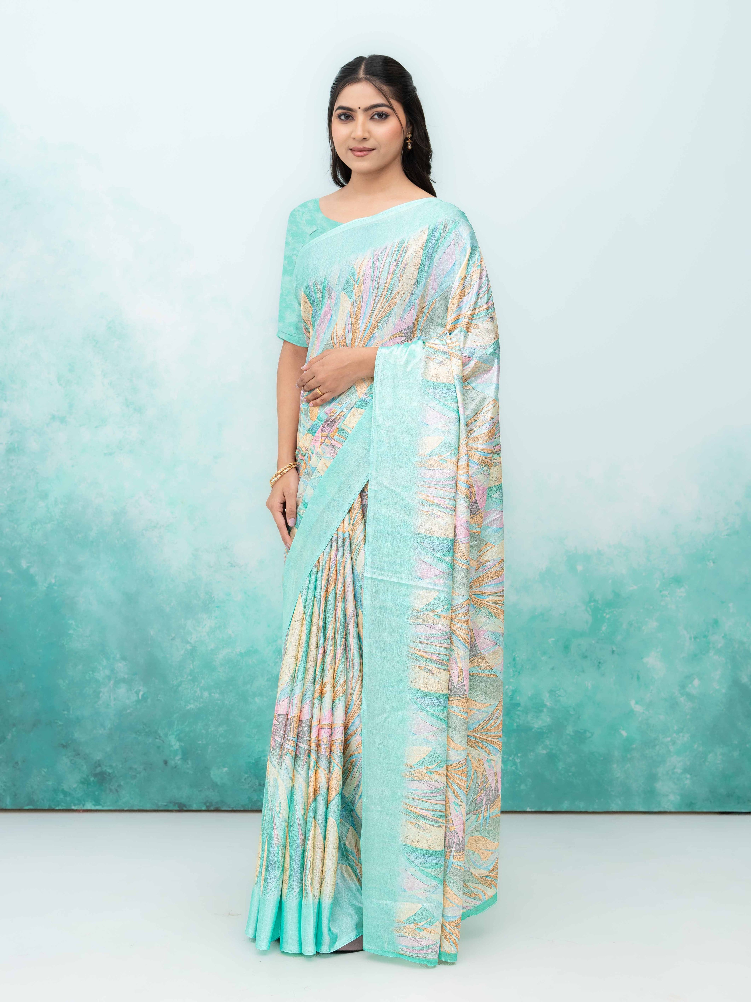 Mint Green Turkey Silk Saree