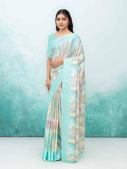 Mint Green Turkey Silk Saree