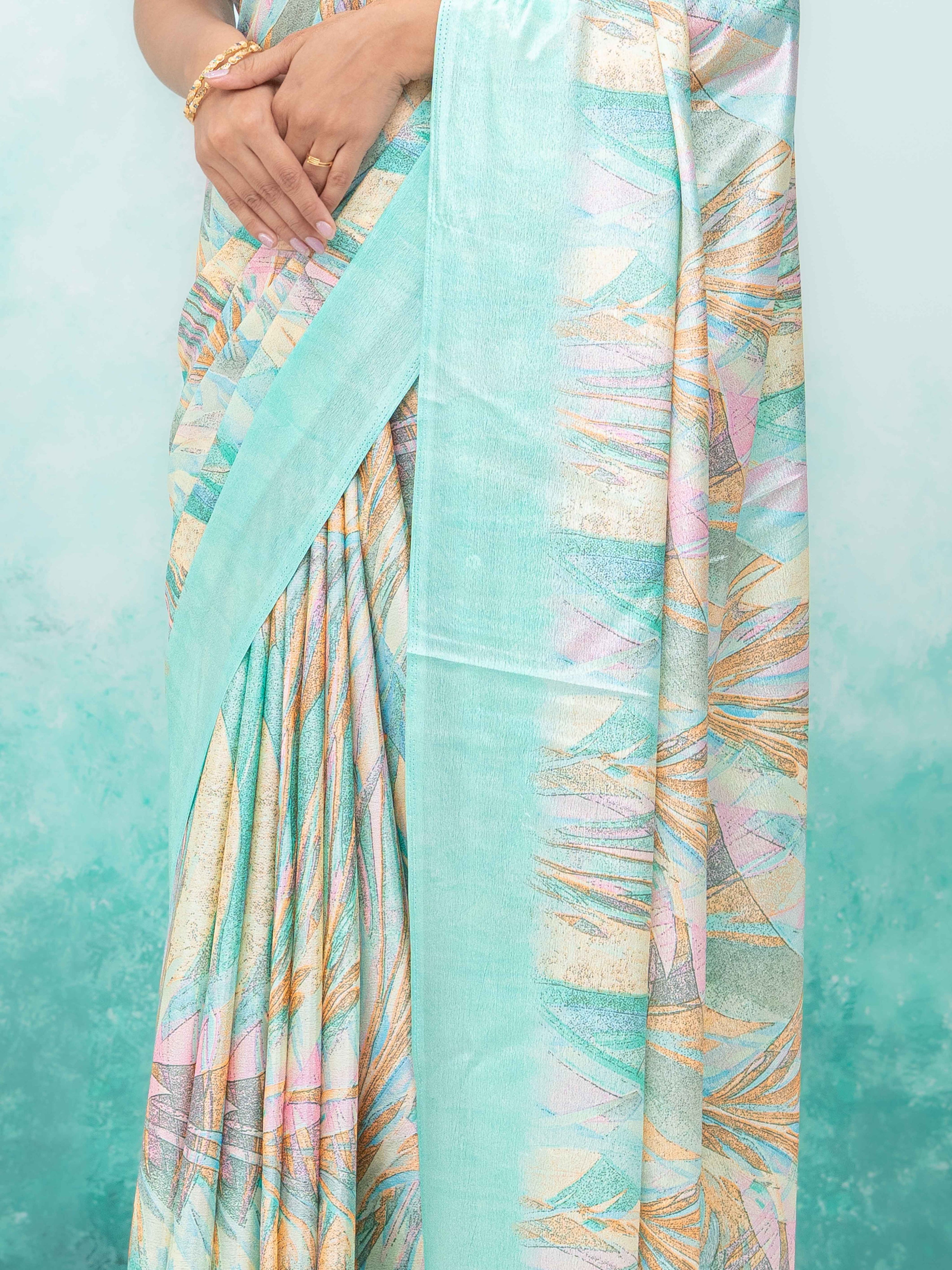 Mint Green Turkey Silk Saree