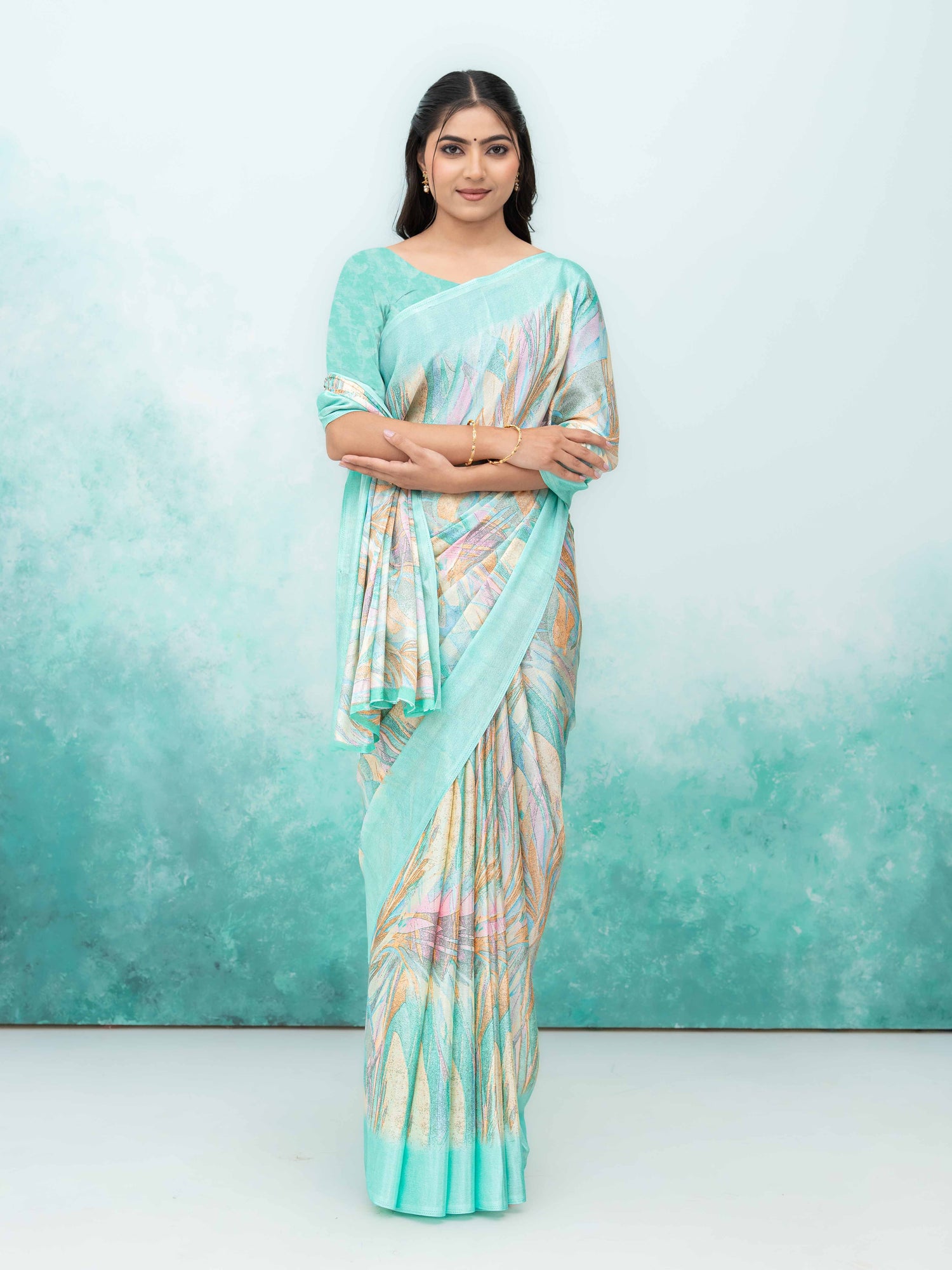 Mint Green Turkey Silk Saree
