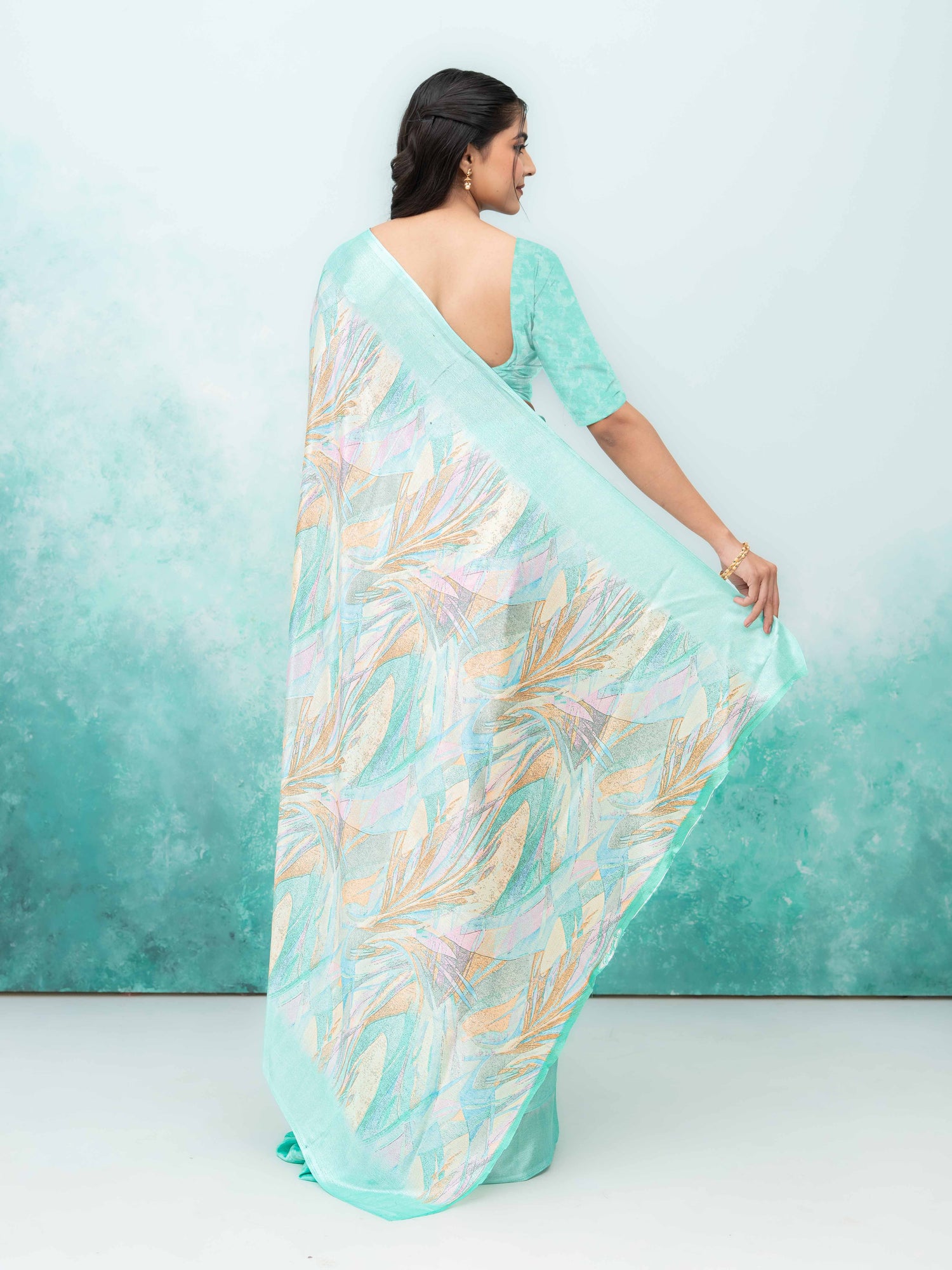 Mint Green Turkey Silk Saree
