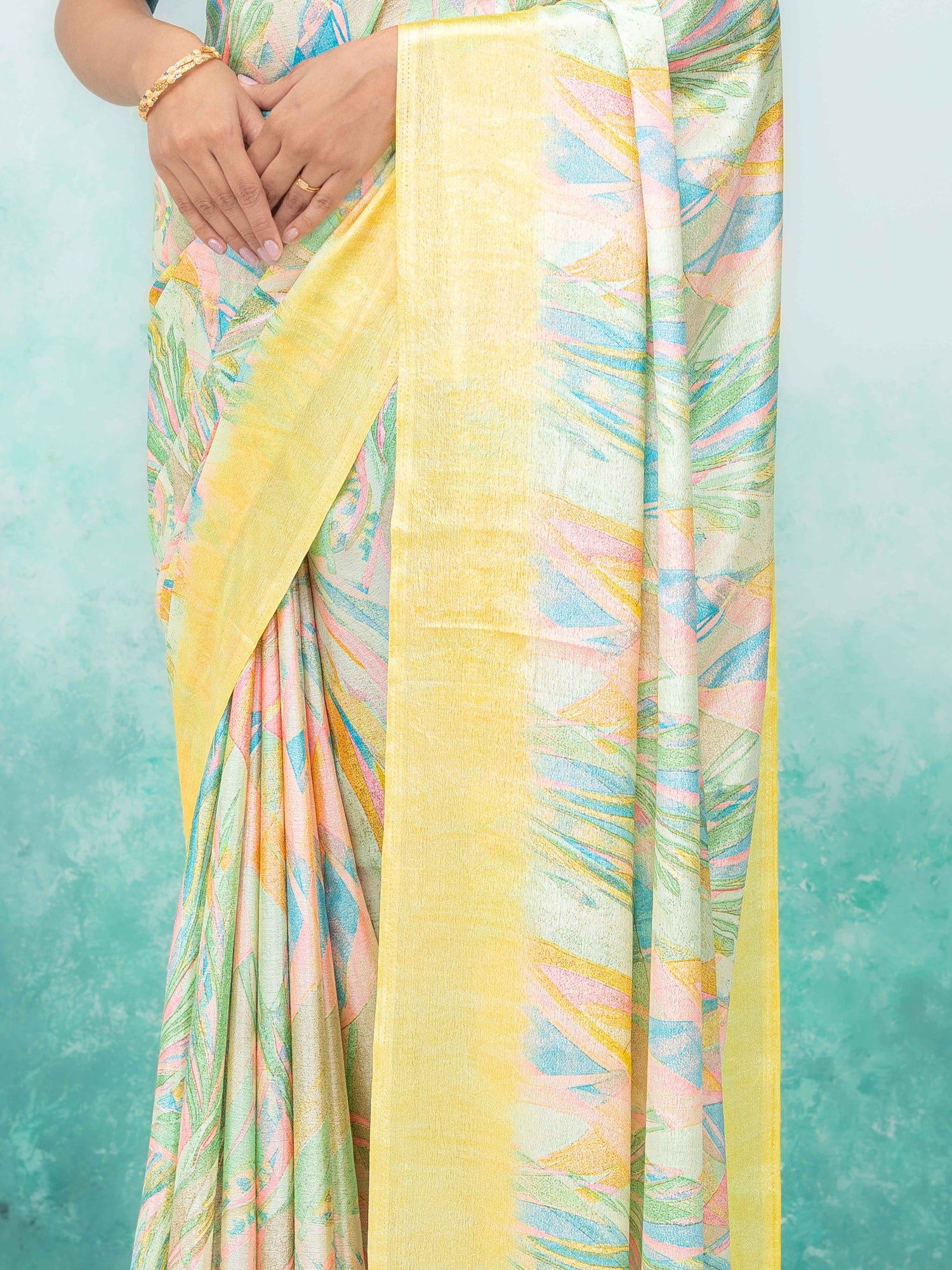 Yellow Turkey Silk Saree
