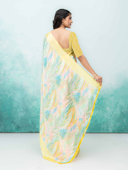Yellow Turkey Silk Saree