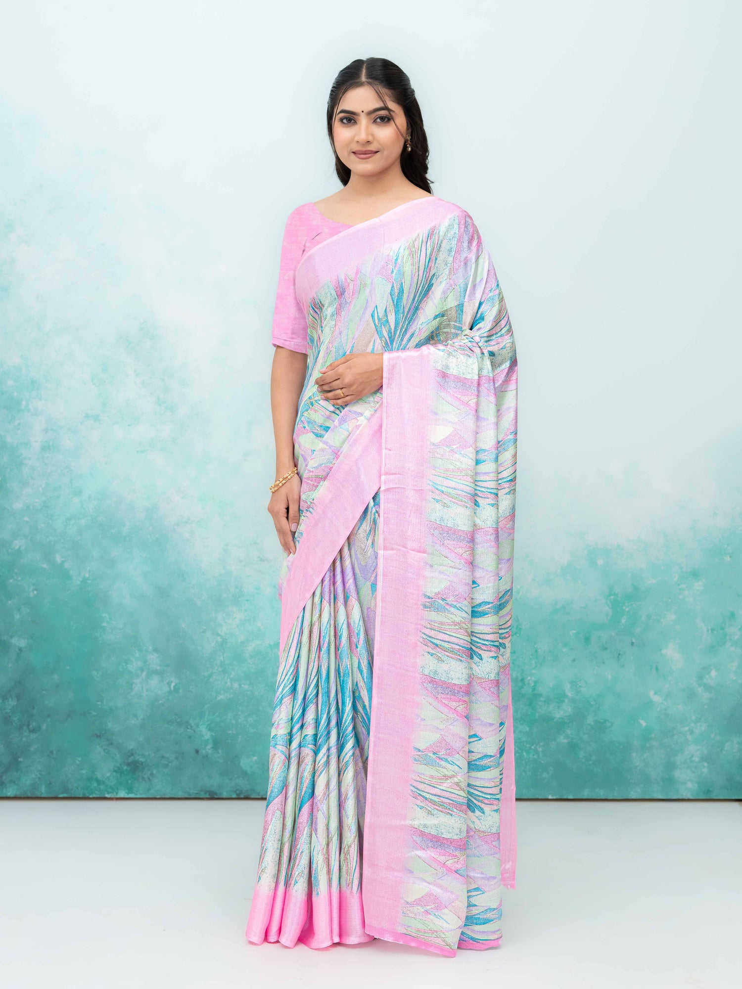 Pink Turkey Silk Saree with