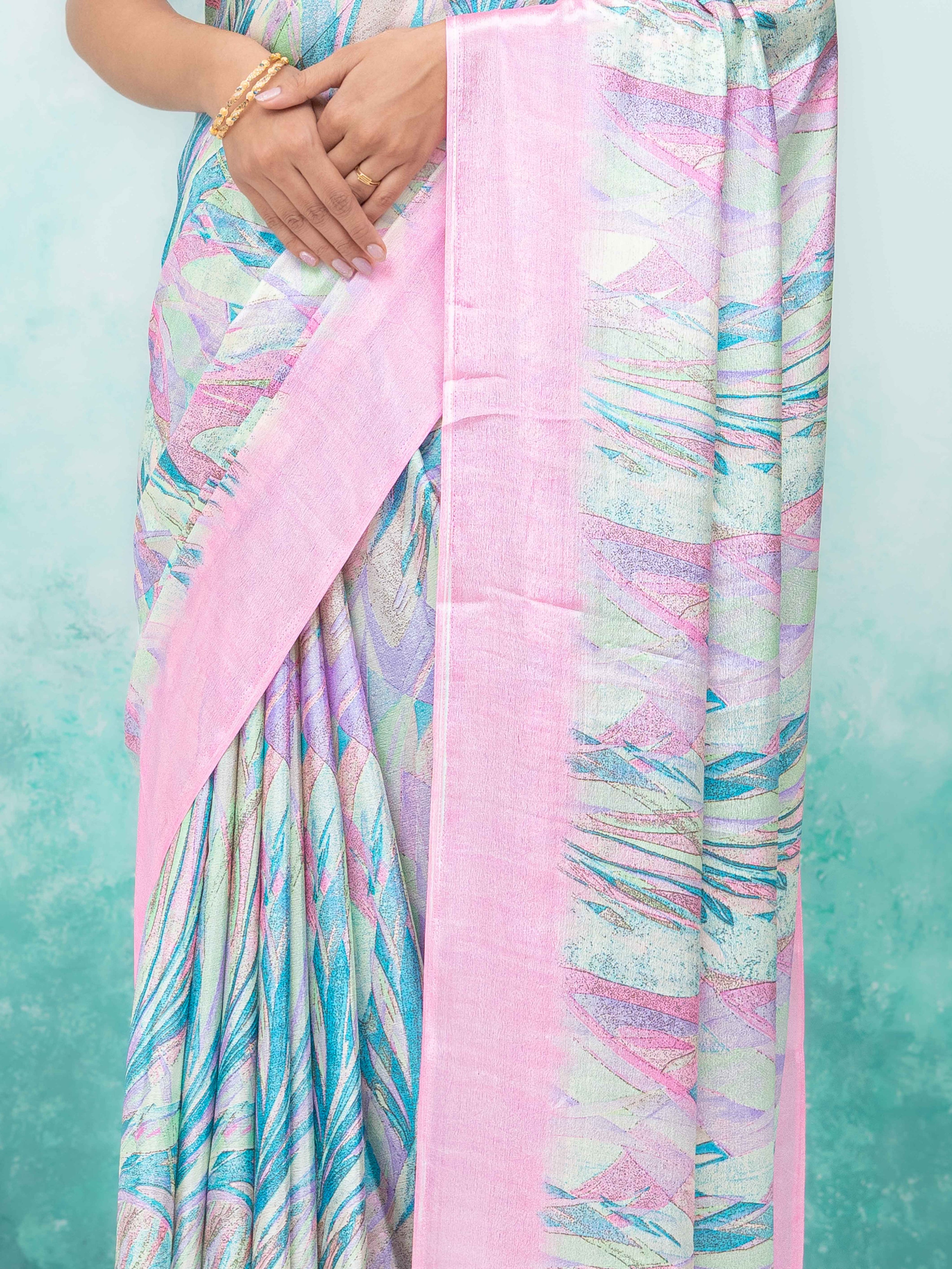 Pink Turkey Silk Saree with