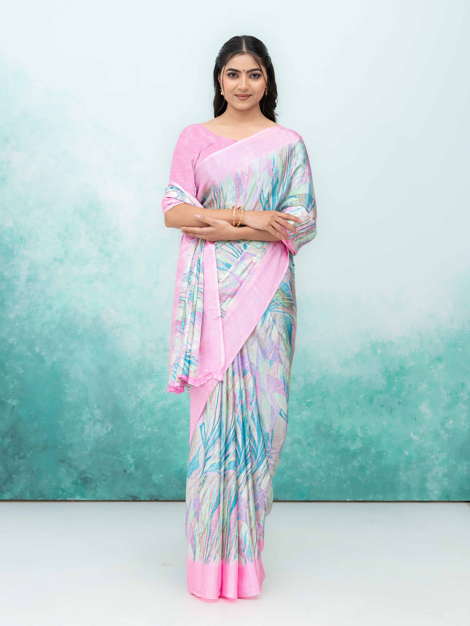 Pink Turkey Silk Saree with