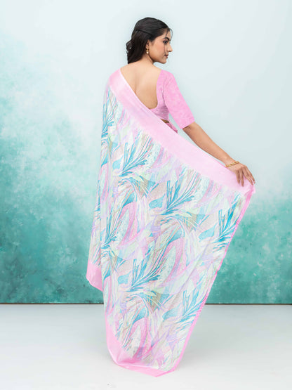 Pink Turkey Silk Saree with