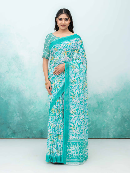 Mint Green Georgette Saree