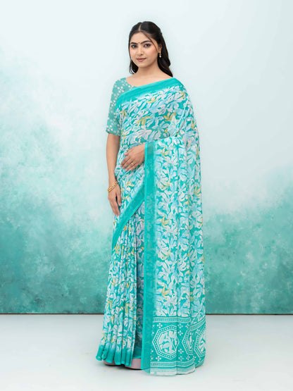 Mint Green Georgette Saree