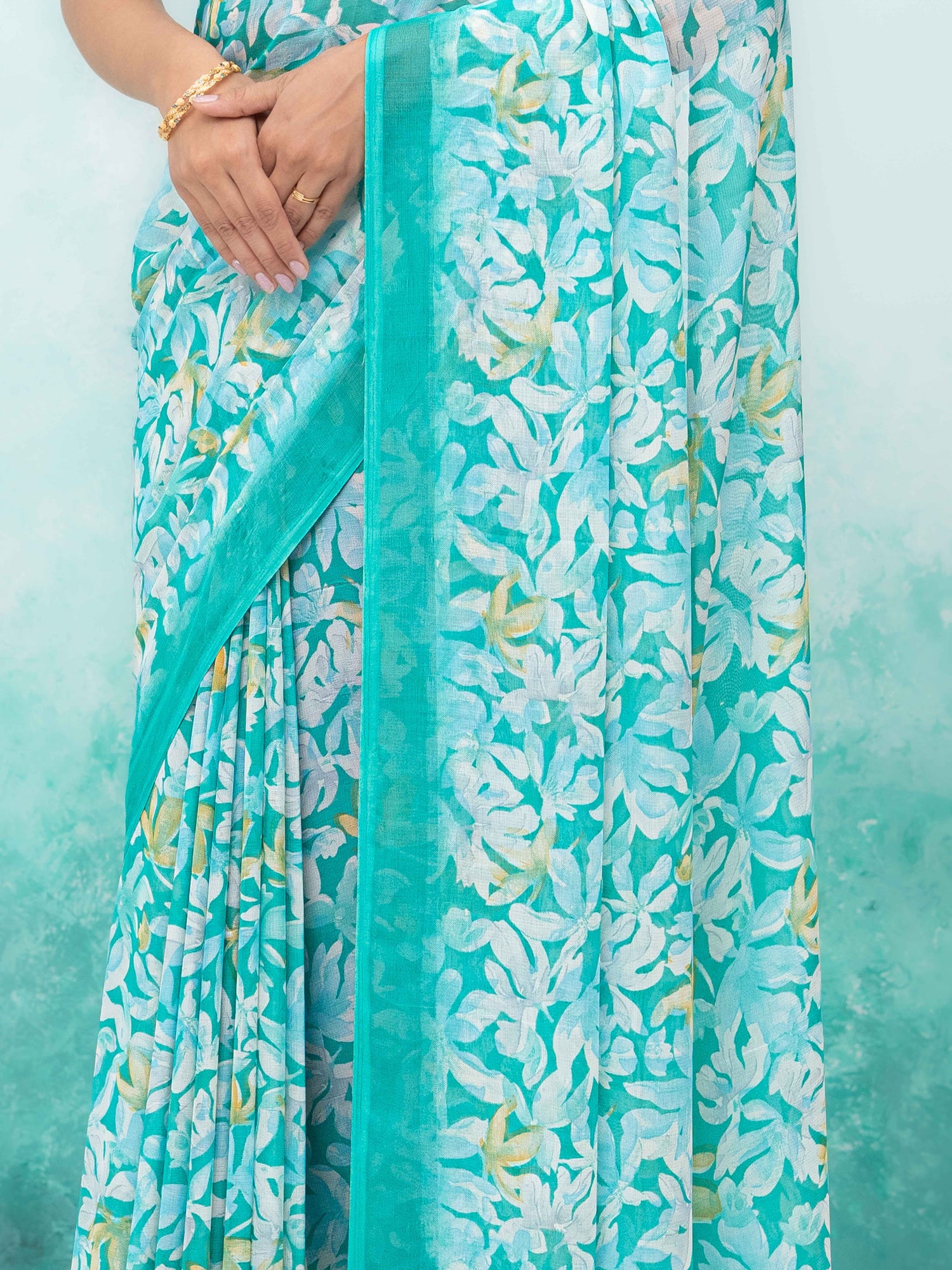Mint Green Georgette Saree
