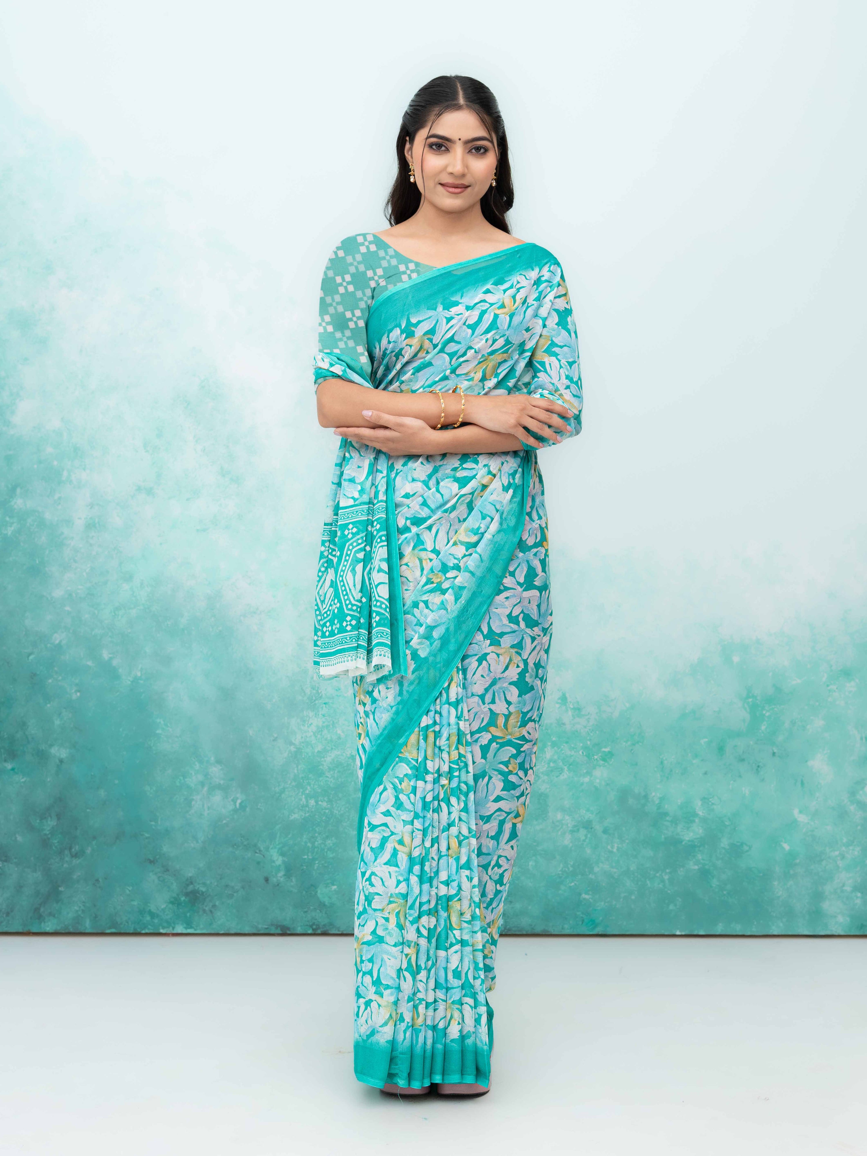 Mint Green Georgette Saree