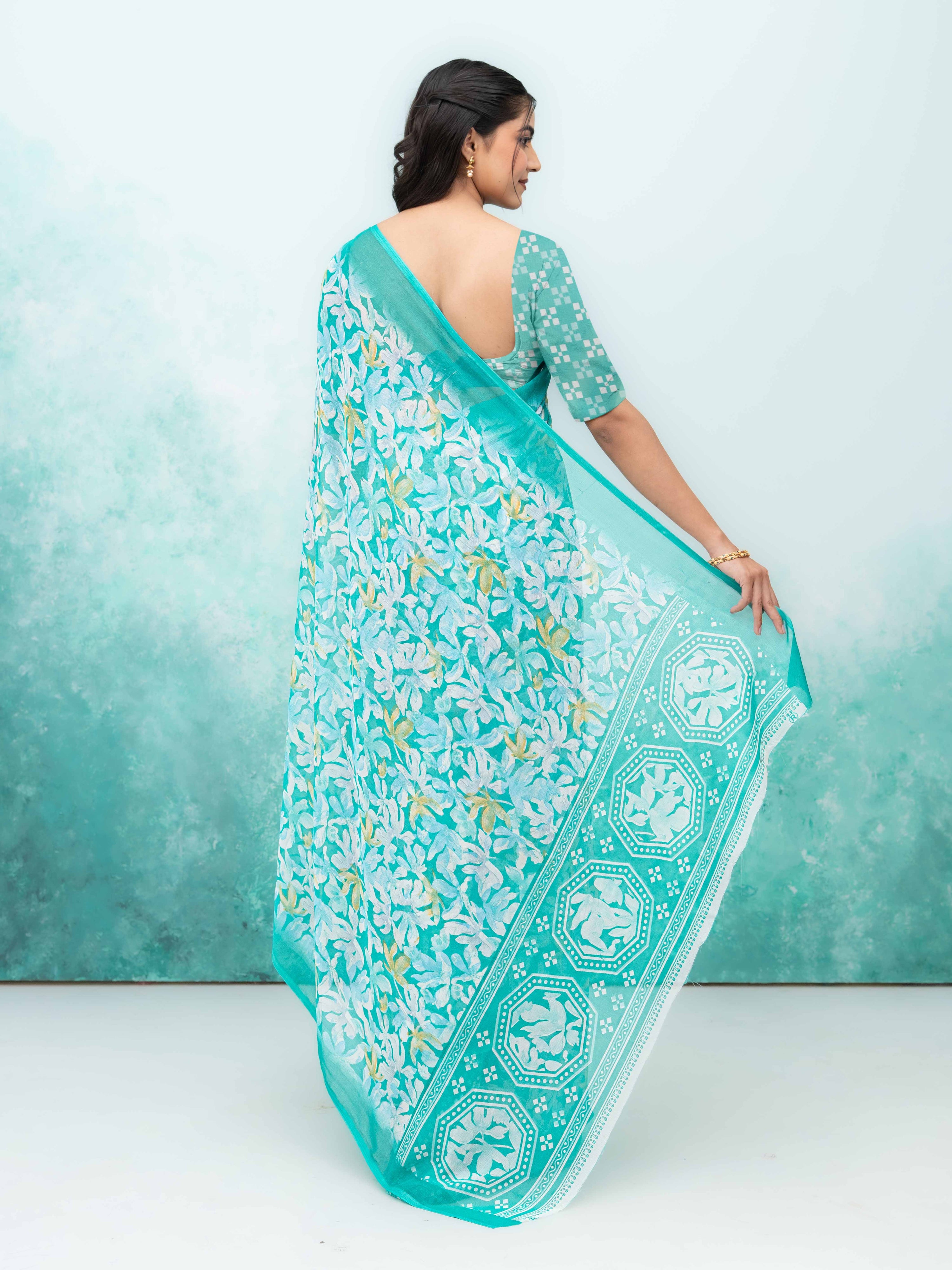 Mint Green Georgette Saree