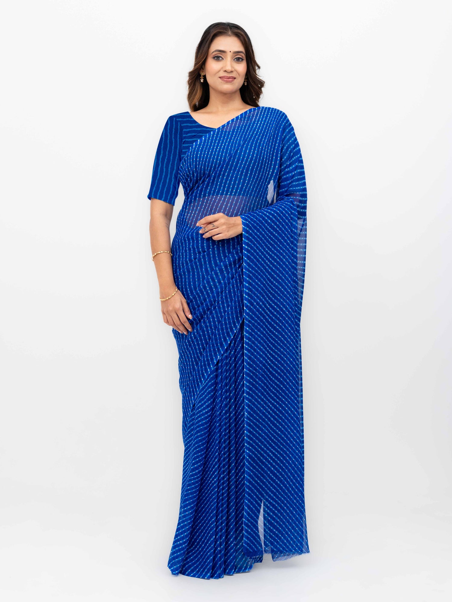 Blue Chiffon Saree