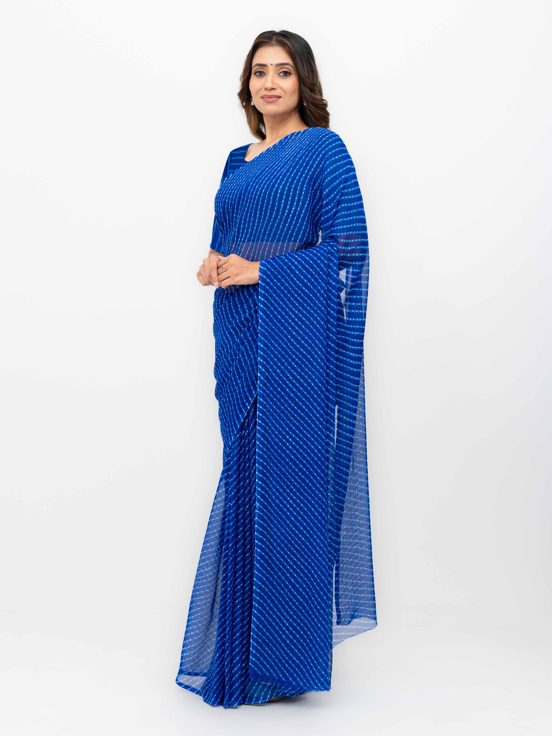 Blue Chiffon Saree
