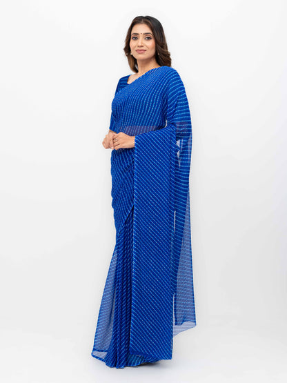 Blue Chiffon Saree