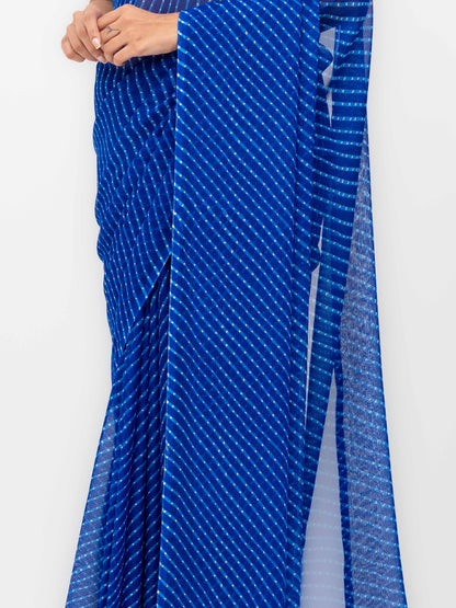 Blue Chiffon Saree