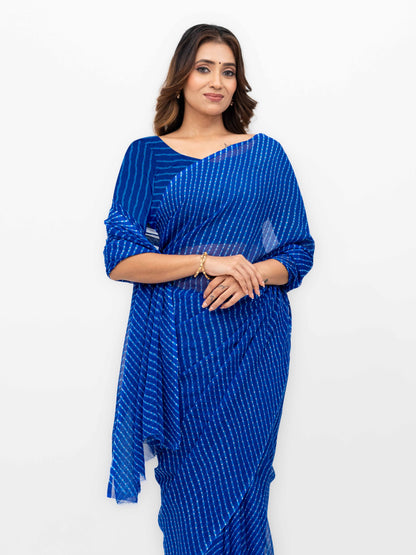 Blue Chiffon Saree