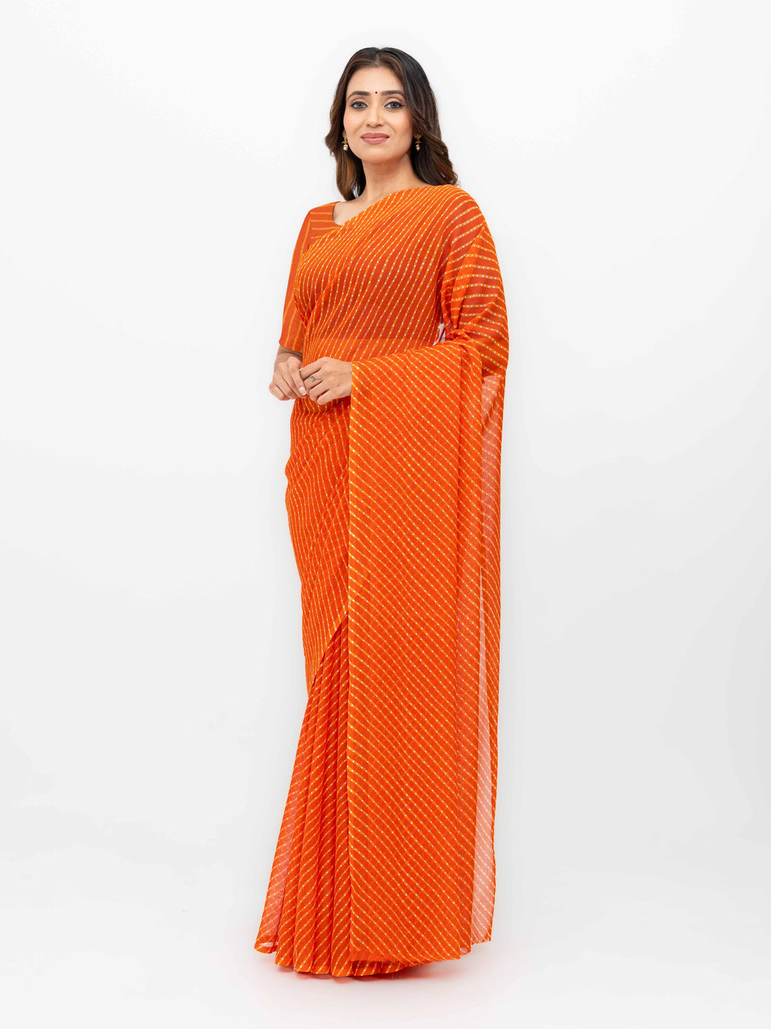Orange Chiffon Saree
