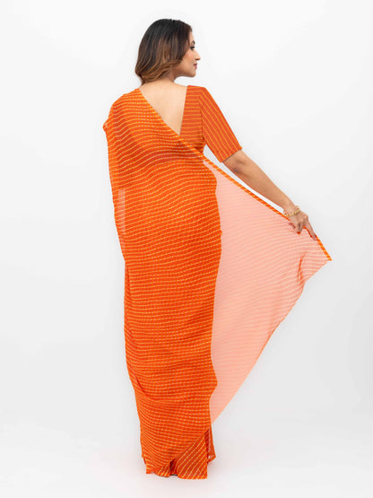 Orange Chiffon Saree
