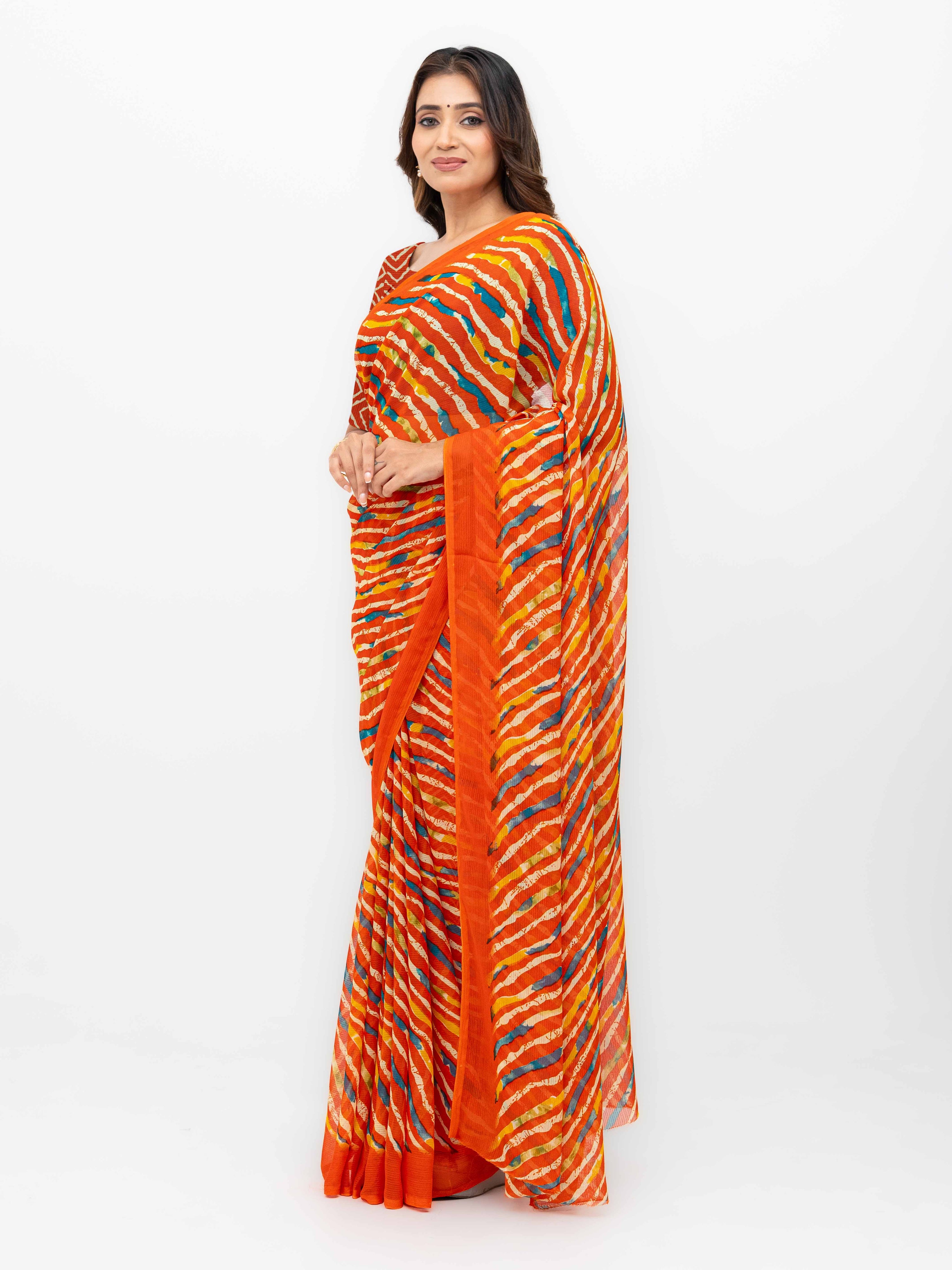 Yellow Georgette Saree